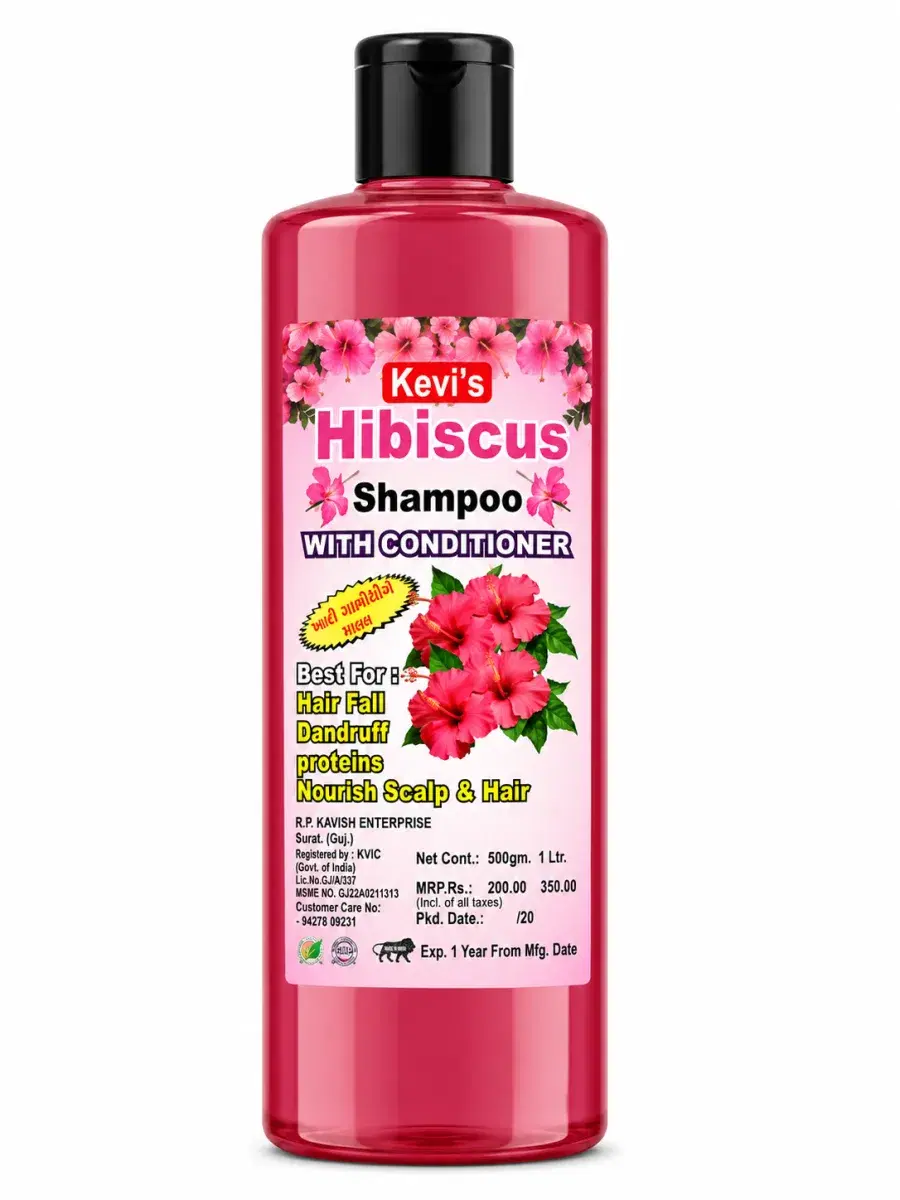 Hibiscus shampoo bottle